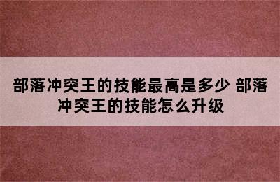 部落冲突王的技能最高是多少 部落冲突王的技能怎么升级